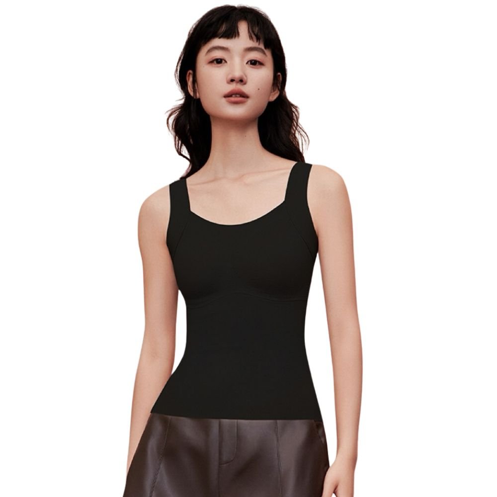 Seamless Built-In Bra Cami with Fixed Pads - Effortless Support Top