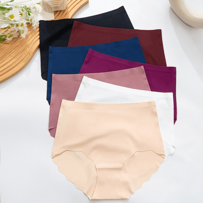 Magic Seamless High-Waist Comfort Briefs with Scalloped Hem