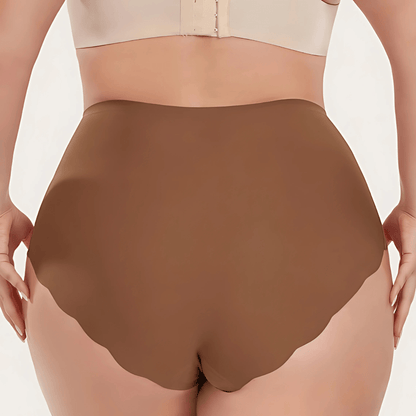 Magic Seamless High-Waist Comfort Briefs with Scalloped Hem