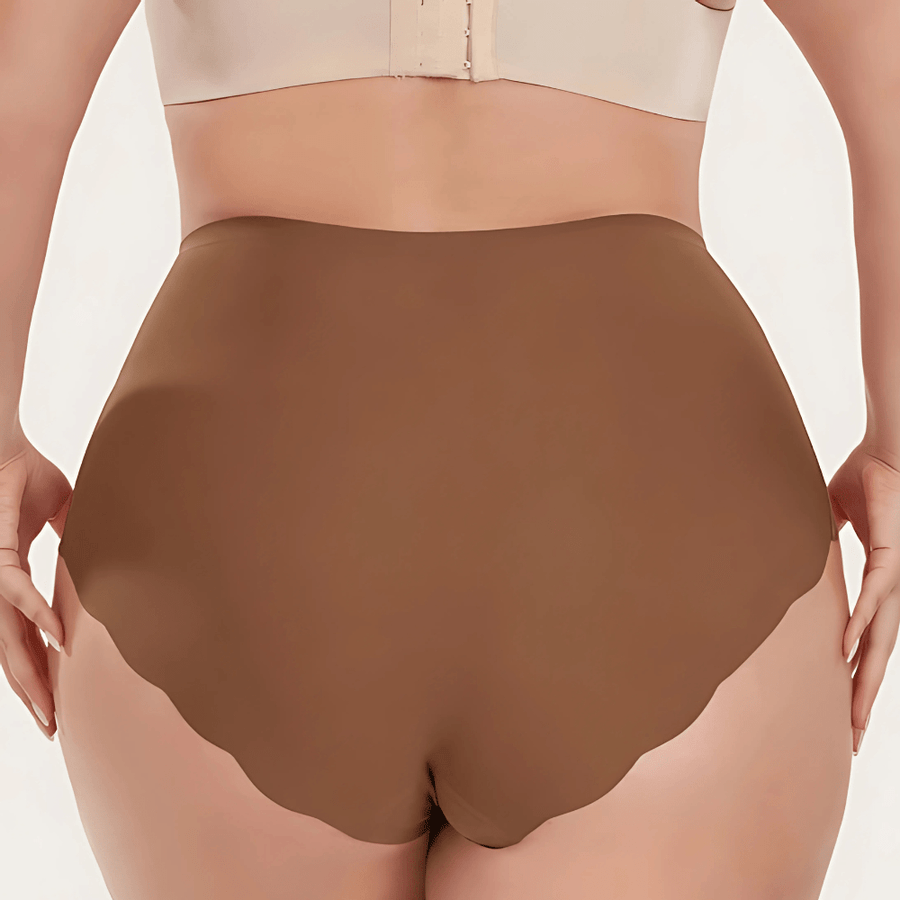 Magic Seamless High-Waist Comfort Briefs with Scalloped Hem
