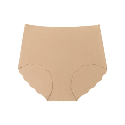 Magic Seamless High-Waist Comfort Briefs with Scalloped Hem