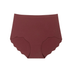 Magic Seamless High-Waist Comfort Briefs with Scalloped Hem - Dark Brown