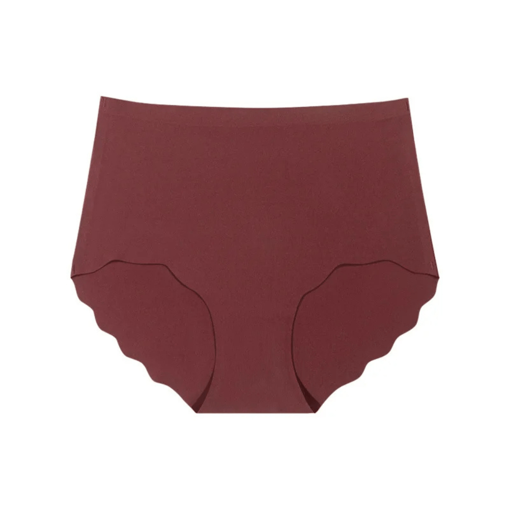 Magic Seamless High-Waist Comfort Briefs with Scalloped Hem