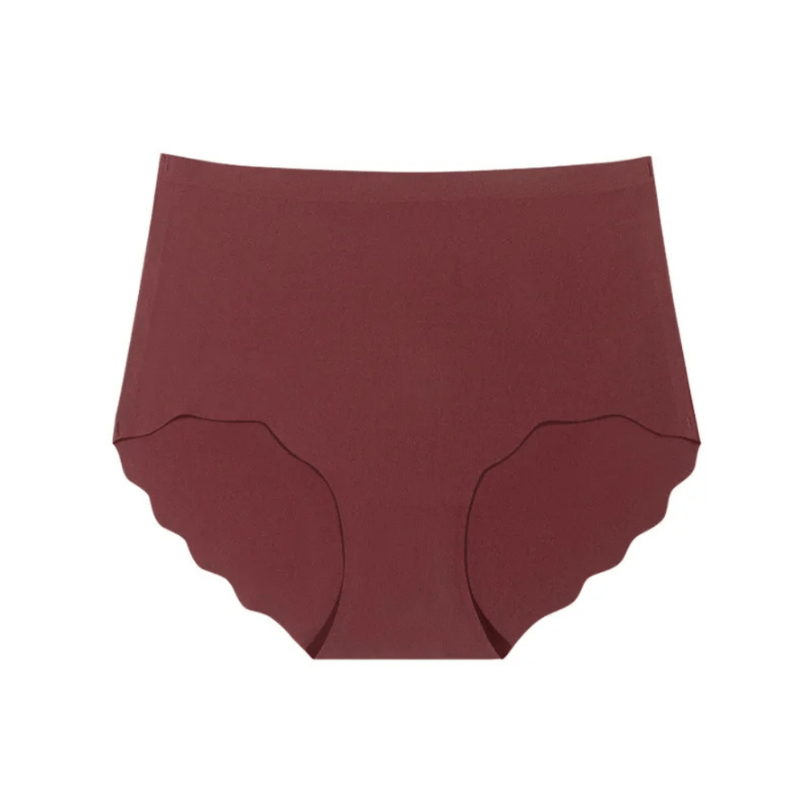 Magic Seamless High-Waist Comfort Briefs with Scalloped Hem