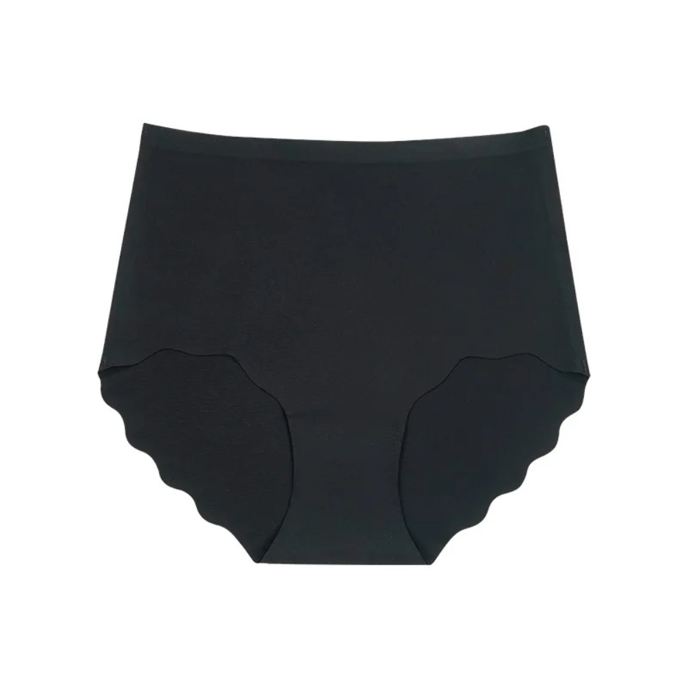 Magic Seamless High-Waist Comfort Briefs with Scalloped Hem