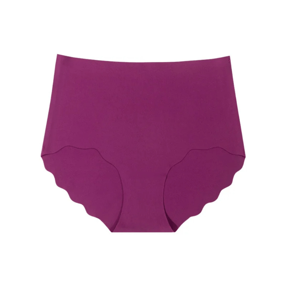Magic Seamless High-Waist Comfort Briefs with Scalloped Hem