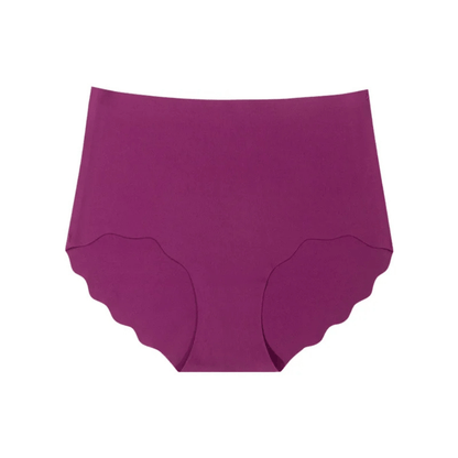 Magic Seamless High-Waist Comfort Briefs with Scalloped Hem