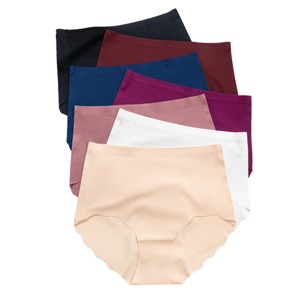Magic Seamless High-Waist Comfort Briefs with Scalloped Hem