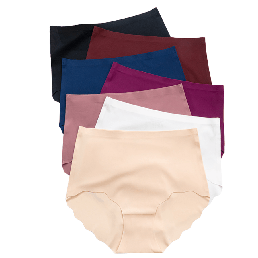 Magic Seamless High-Waist Comfort Briefs with Scalloped Hem