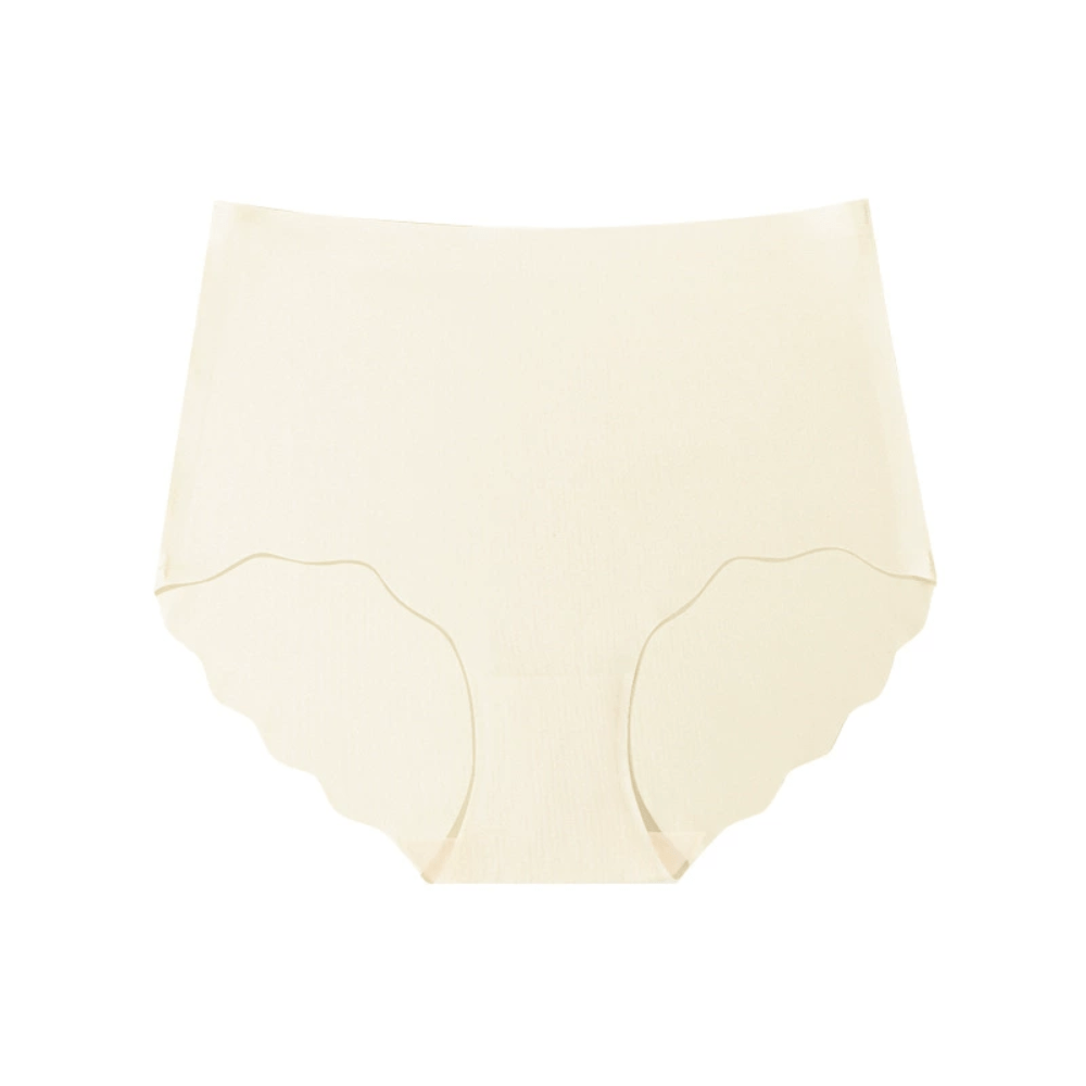Magic Seamless High-Waist Comfort Briefs with Scalloped Hem