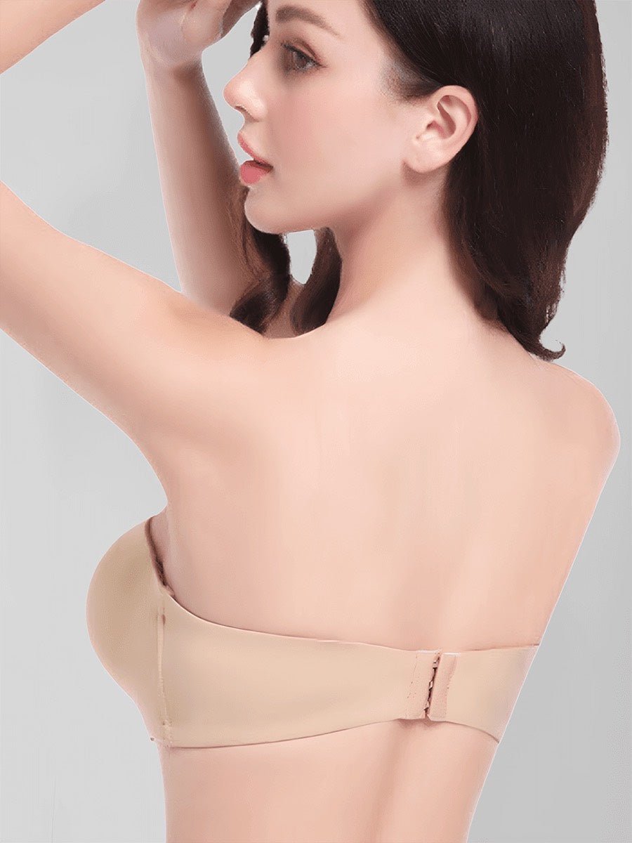 Black Seamless Convertible Strapless Push-Up Demi Bra