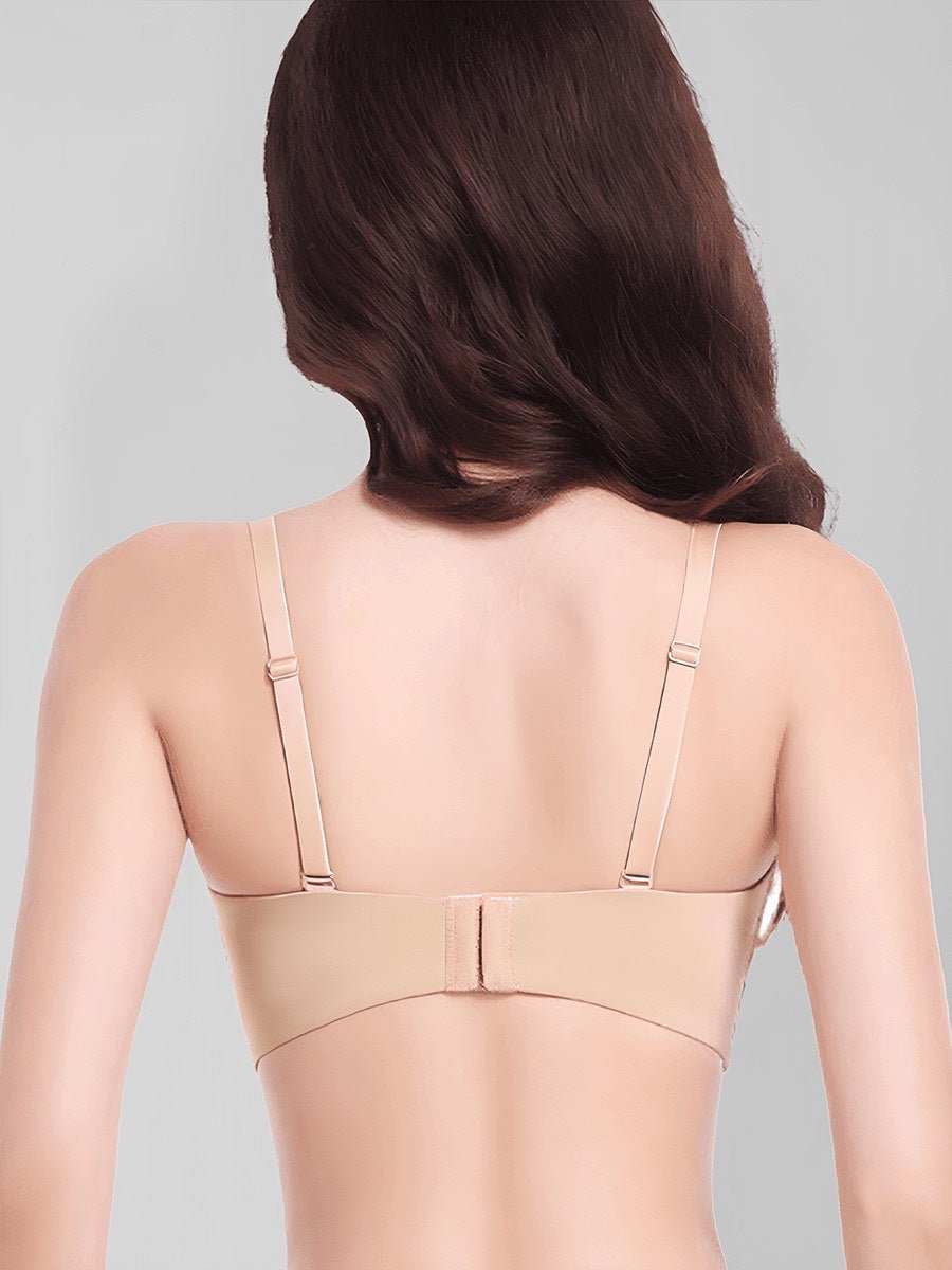 Black Seamless Convertible Strapless Push-Up Demi Bra