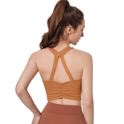 Seamless Criss-Cross Back Supportive Sports Bra