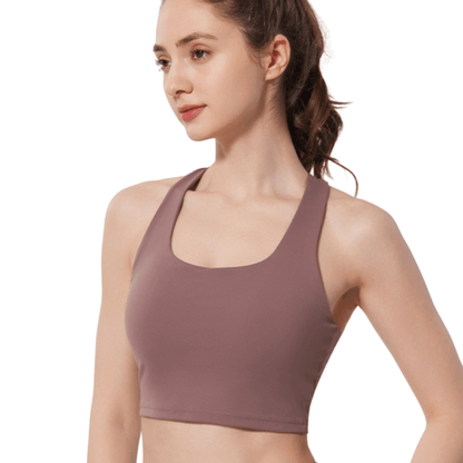 Seamless Criss-Cross Back Supportive Sports Bra