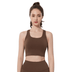 Seamless Criss-Cross Back Supportive Sports Bra - Chestnut