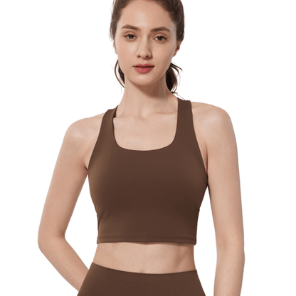 Seamless Criss-Cross Back Supportive Sports Bra