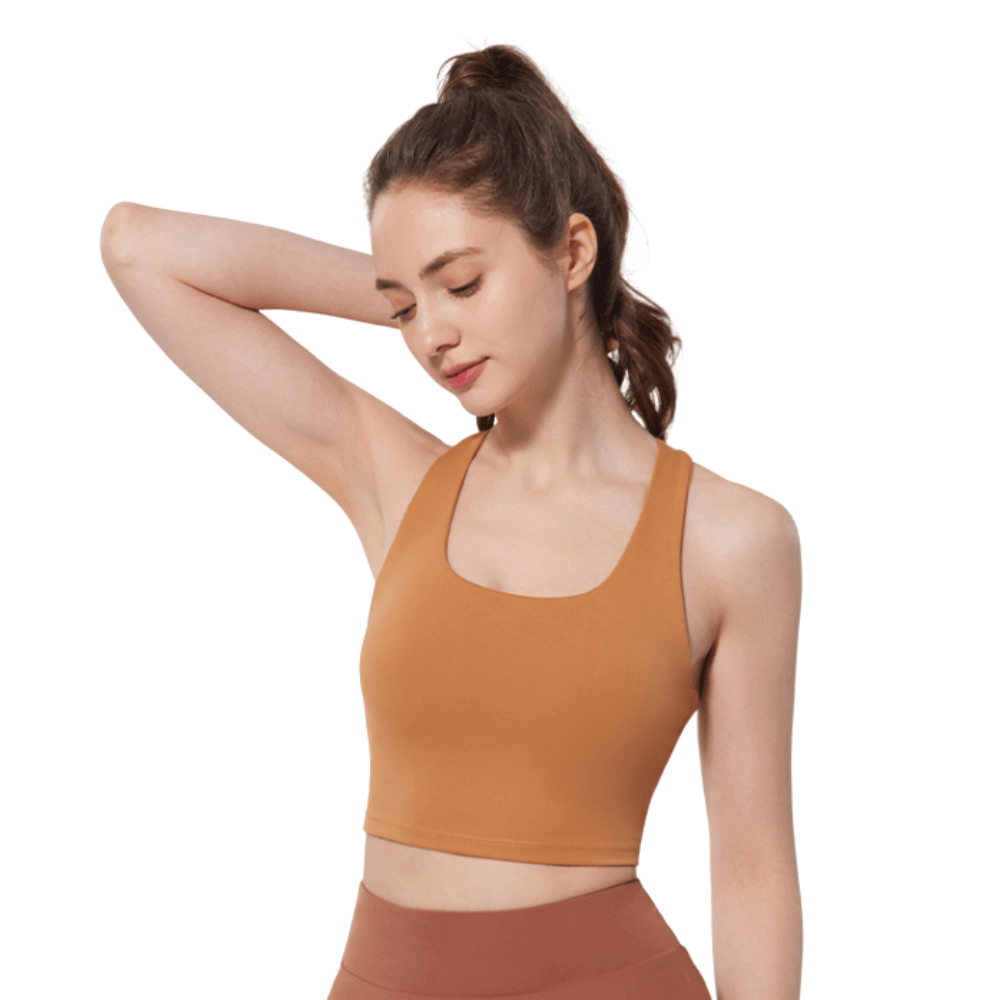 Seamless Criss-Cross Back Supportive Sports Bra