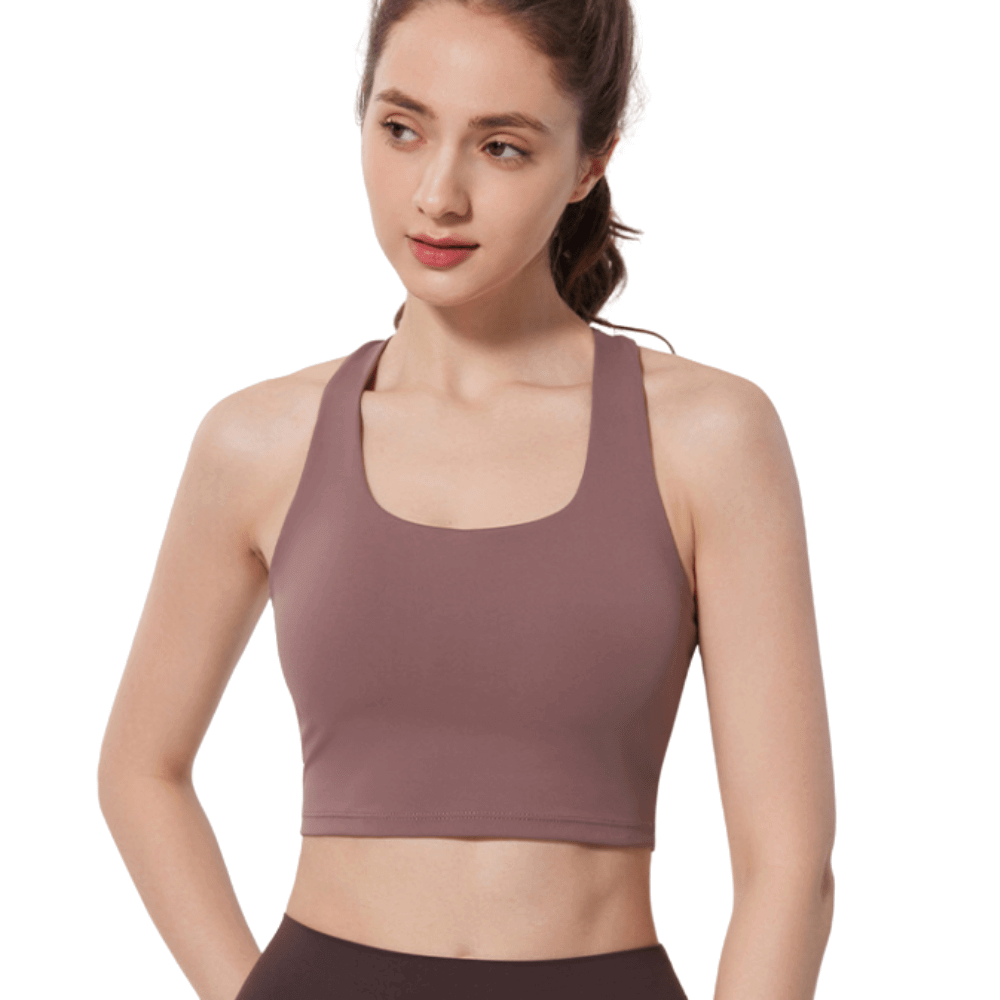 Seamless Criss-Cross Back Supportive Sports Bra