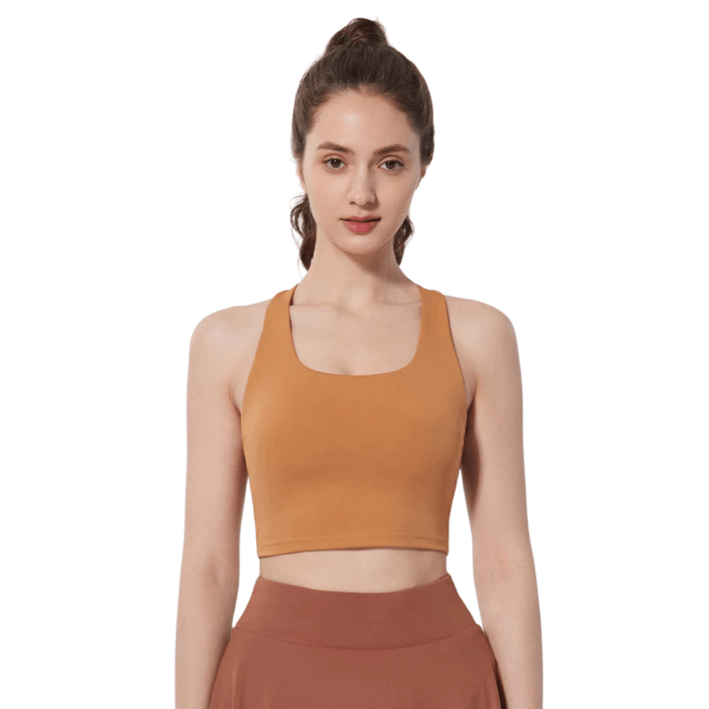 Seamless Criss-Cross Back Supportive Sports Bra