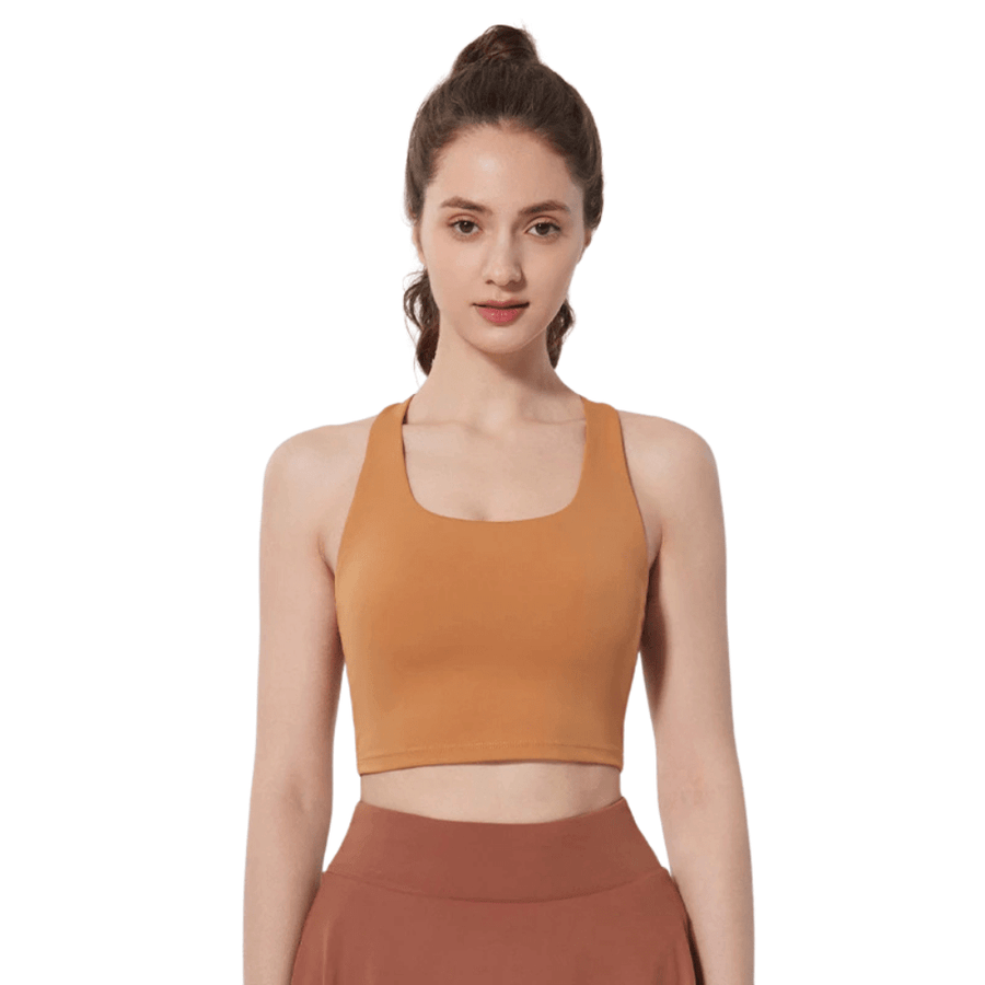 Seamless Criss-Cross Back Supportive Sports Bra