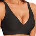 Seamless Deep V Wireless Bra with Jelly Strip Lift - Black