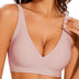 Seamless Deep V Wireless Bra with Jelly Strip Lift - Pink