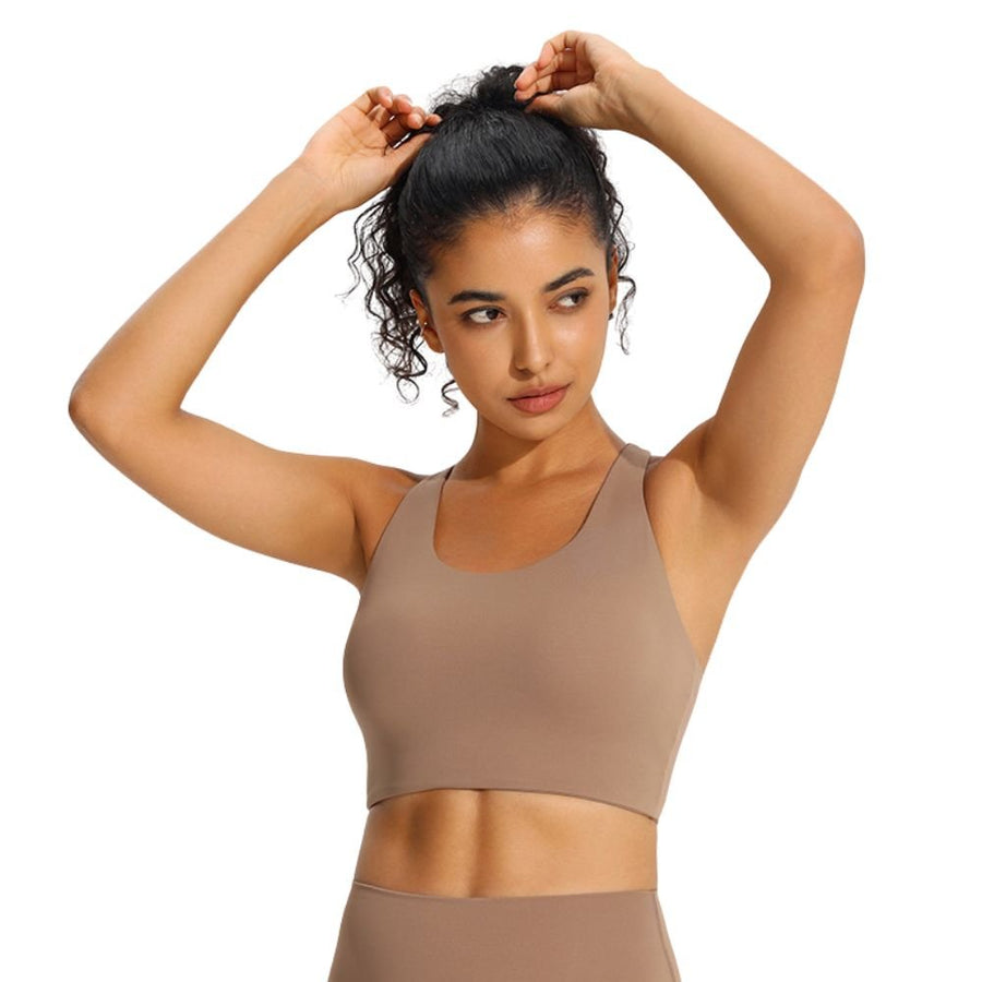 Criss-Cross Back Seamless Padded Sports Bra