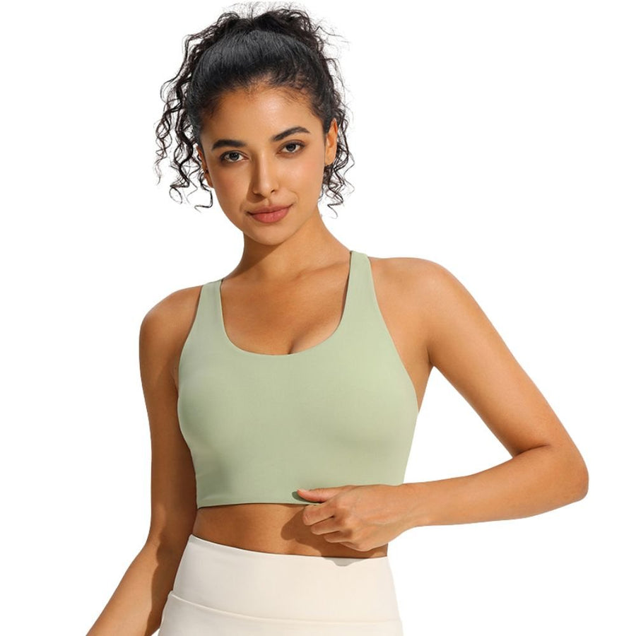 Criss-Cross Back Seamless Padded Sports Bra