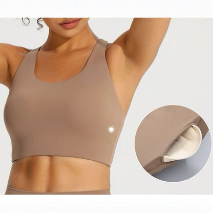 Criss-Cross Back Seamless Padded Sports Bra
