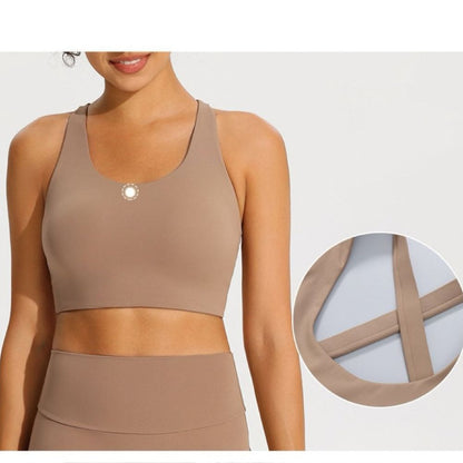 Criss-Cross Back Seamless Padded Sports Bra