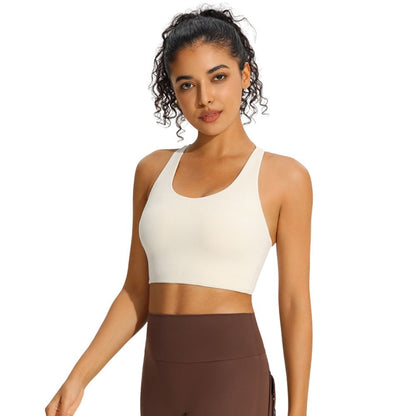Criss-Cross Back Seamless Padded Sports Bra