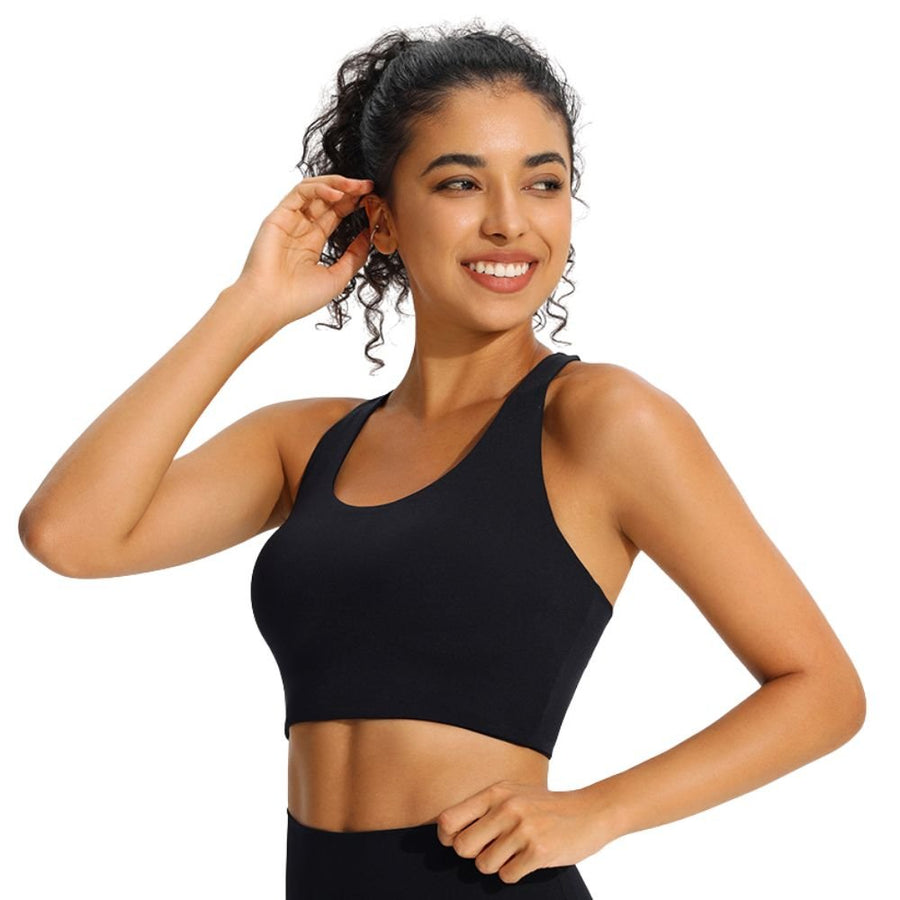 Criss-Cross Back Seamless Padded Sports Bra