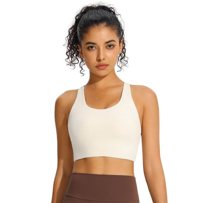 Criss-Cross Back Seamless Padded Sports Bra