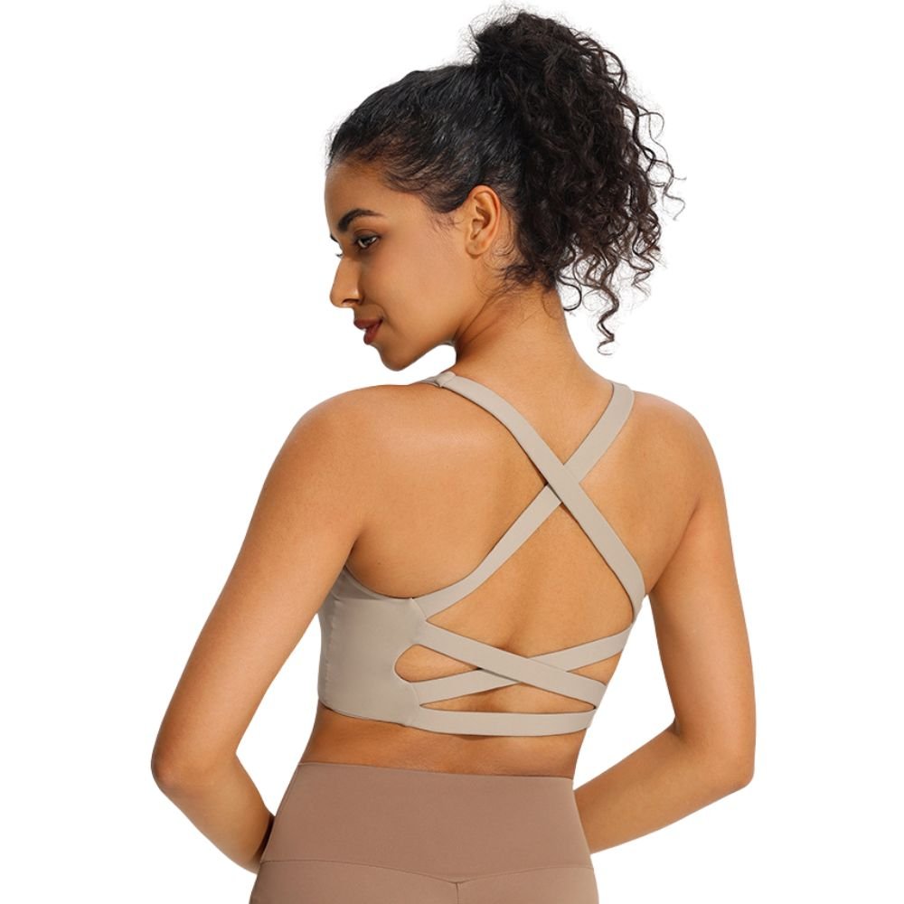 Criss-Cross Back Seamless Padded Sports Bra