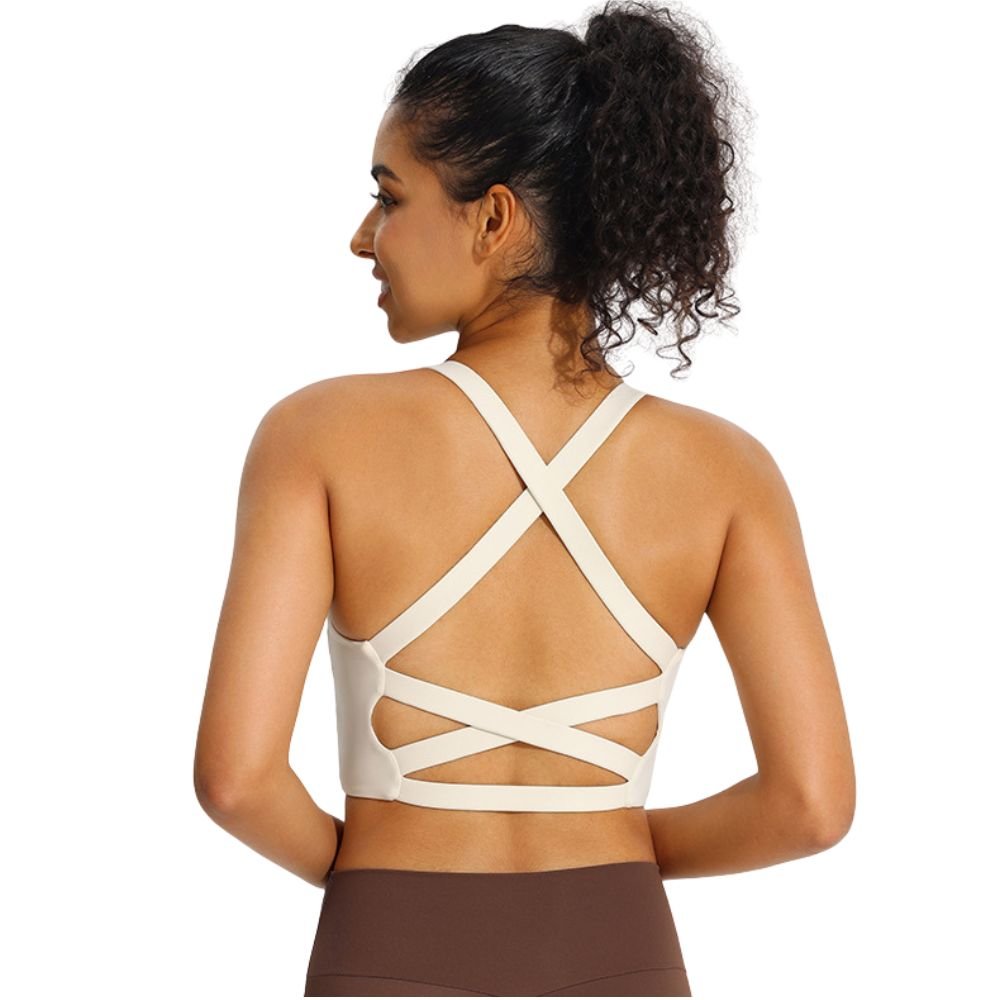 Criss-Cross Back Seamless Padded Sports Bra