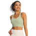 Criss-Cross Back Seamless Padded Sports Bra - Green