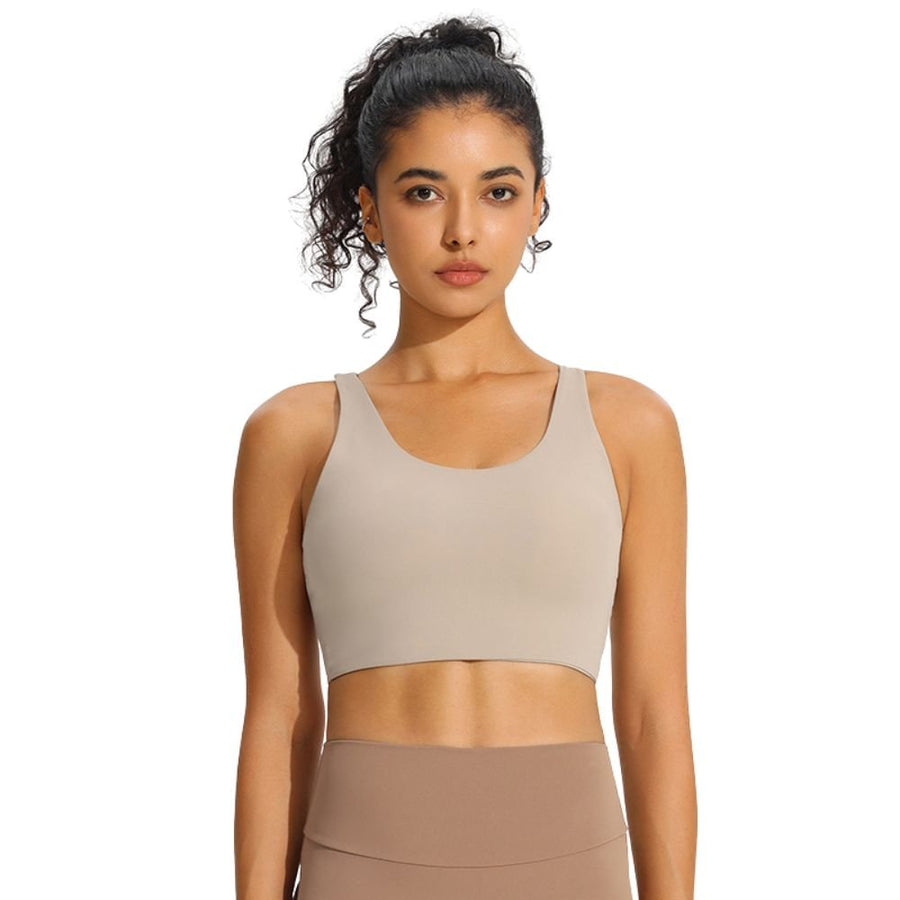 Criss-Cross Back Seamless Padded Sports Bra