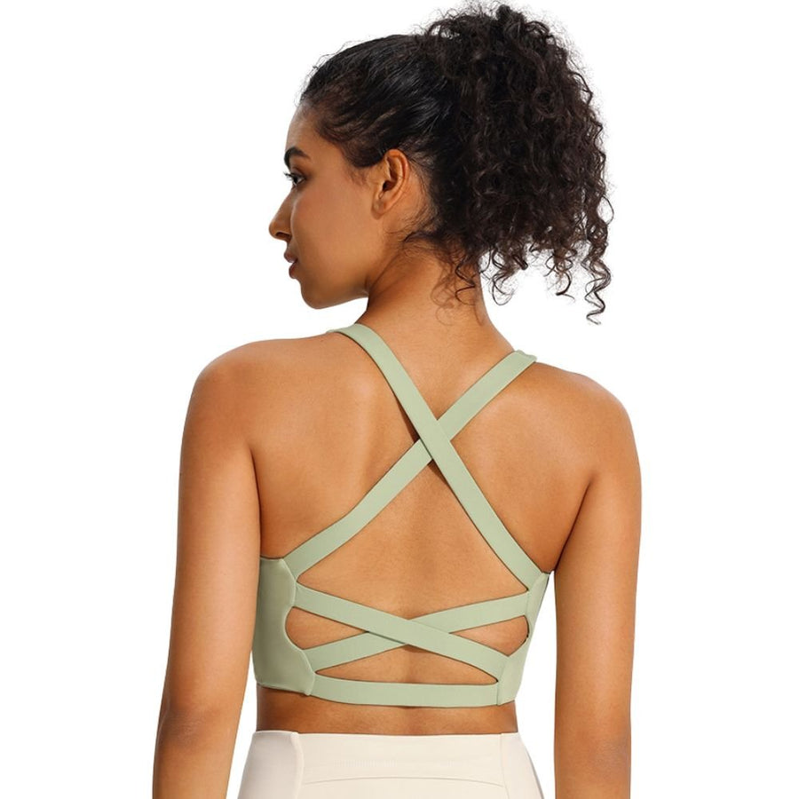 Criss-Cross Back Seamless Padded Sports Bra