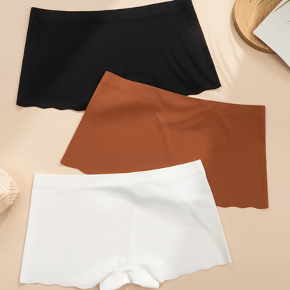 Seamless Ruffle Scallop Hem Boyshorts Underwear