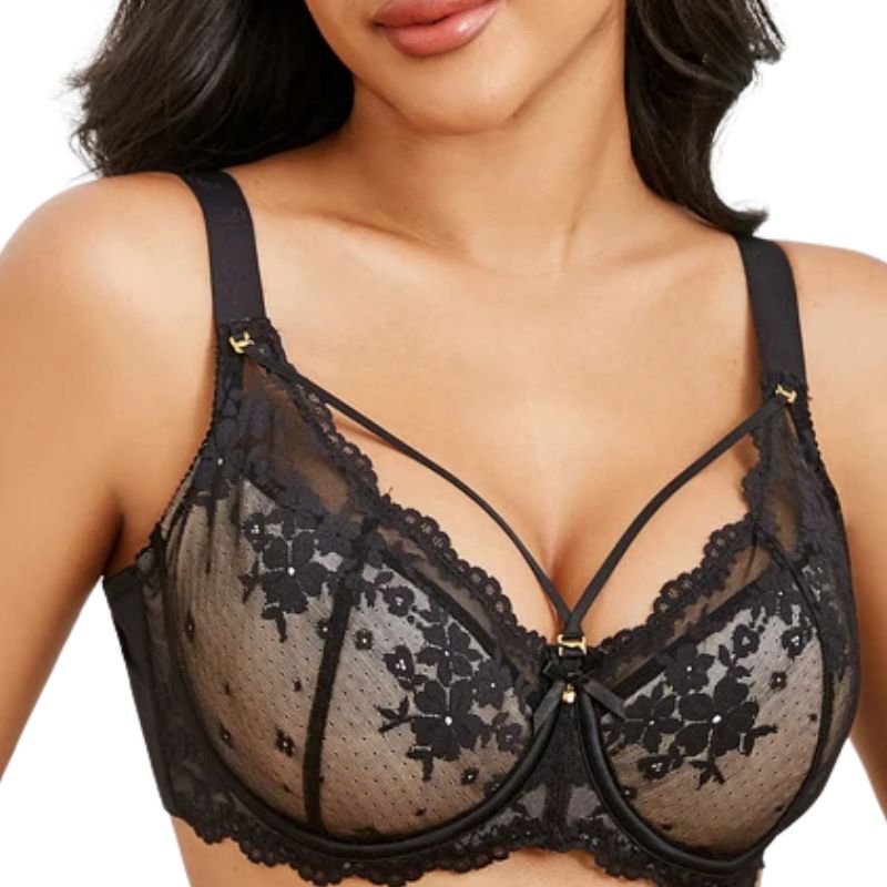 CloudSoft™ Floral Lace Seamless Plus Size Underwire Bra