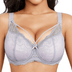 CloudSoft™ Floral Lace Seamless Plus Size Underwire Bra - Gray