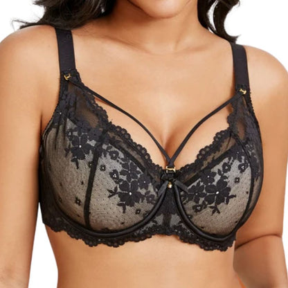 CloudSoft™ Floral Lace Seamless Plus Size Underwire Bra