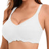 Magic Seamless Floral V-Neck Wireless Bra with Adaptive Fit - White