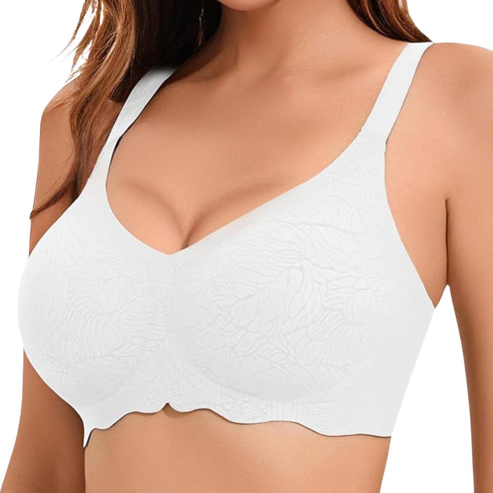 Magic Seamless Floral V-Neck Wireless Bra with Adaptive Fit