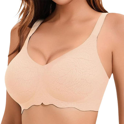 Magic Seamless Floral V-Neck Wireless Bra with Adaptive Fit