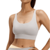 Soft Sculpt Cross-Back Yoga Bra for Enhanced Breathability - Gray