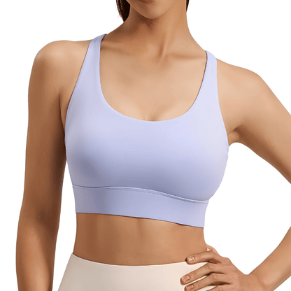 Soft Sculpt Cross-Back Yoga Bra for Enhanced Breathability