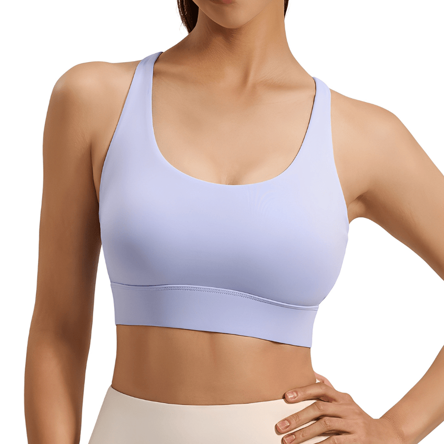 Soft Sculpt Cross-Back Yoga Bra for Enhanced Breathability