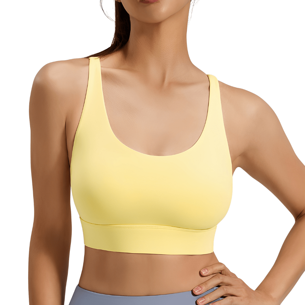 Soft Sculpt Cross-Back Yoga Bra for Enhanced Breathability