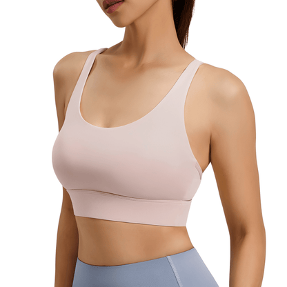 Soft Sculpt Cross-Back Yoga Bra for Enhanced Breathability
